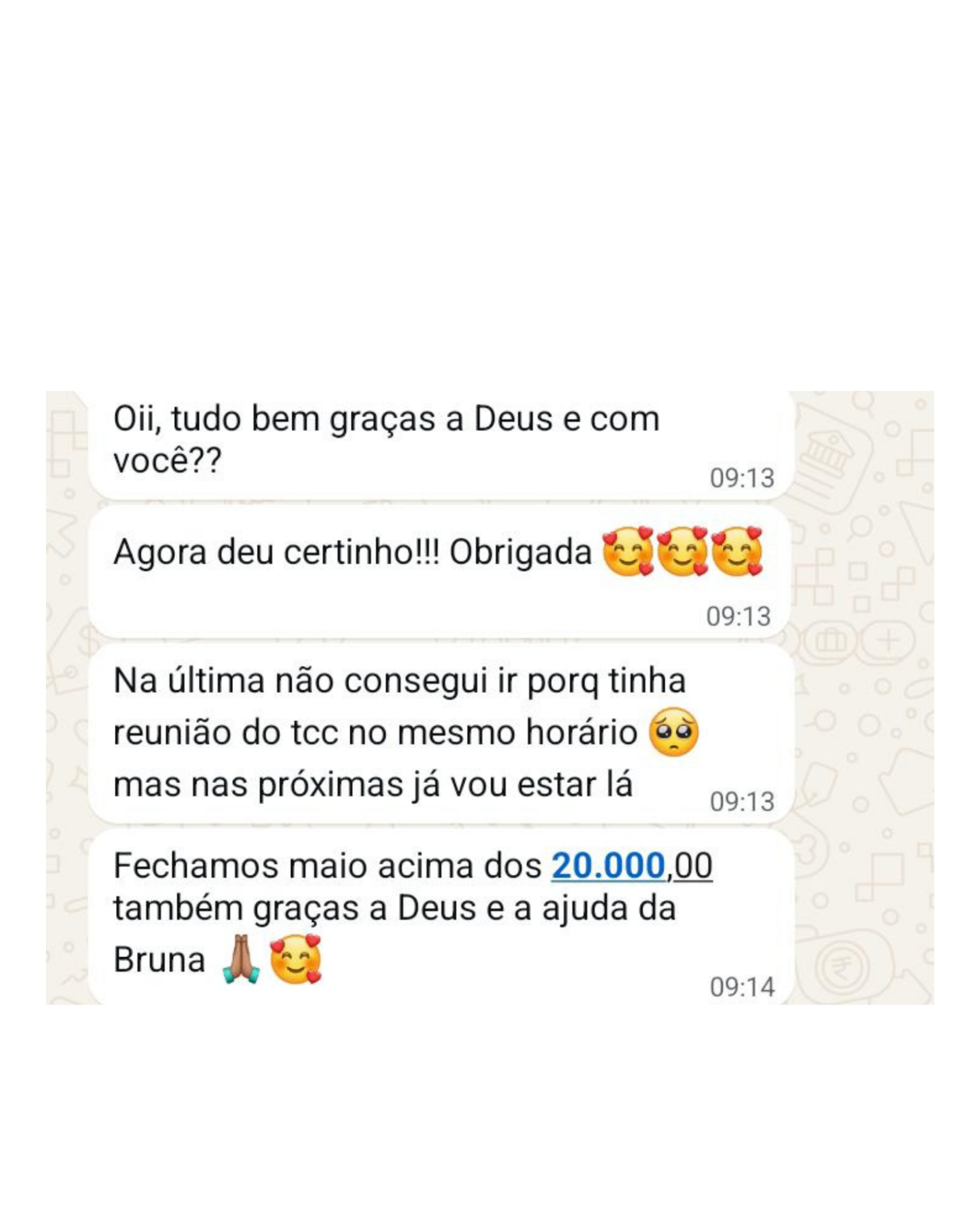 Mensagem real de aluna 2